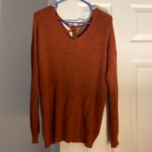 Rust Forever21 Cross-Detailed Back Sweater Size 0X